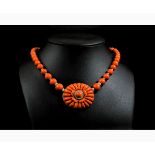 Cerasuolo coral necklace - Manifacture Ascione, Torre del Greco