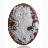 Sardonica shell carved cameo - Manifacture Guarracino, Torre del Greco