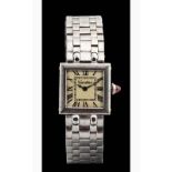 Cartier, Tank with bracelet white gold. 18 kt. Lady 1950