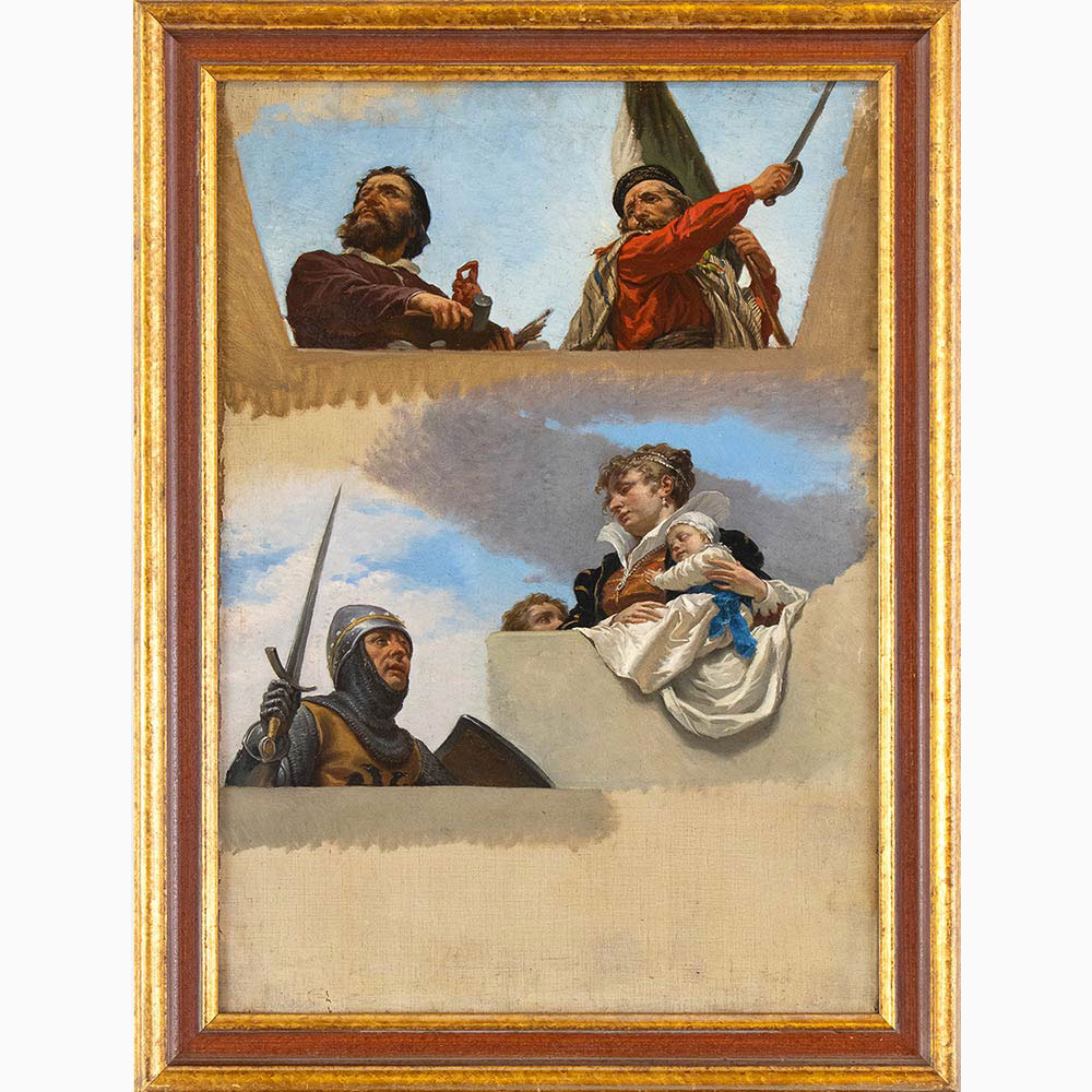 CESARE MARIANI Rome, 1826 - 1901-Study for the figures of Michelangelo, Garibaldi, Umberto Biancaman - Image 2 of 3