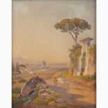 HERMANN DAVID SALAMON CORRODI Frascati, 1844 - Rome, 1905-View of Saint Peter from Monte Mario, 187