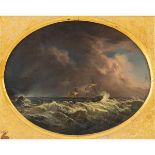 ANONYMOUS ENGLISH PAINTER Active in the second half of the 19th Century-Sailing ship in storm