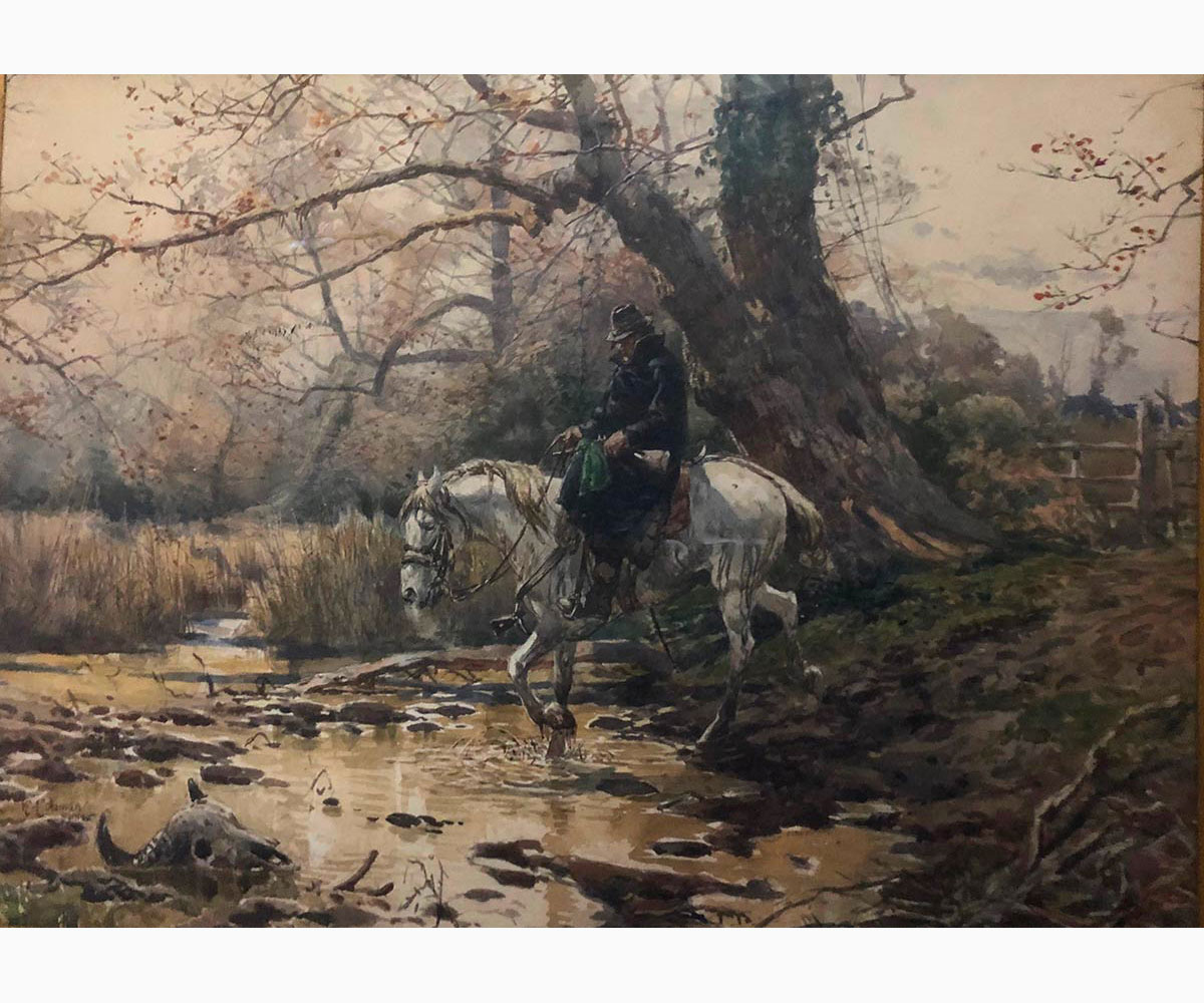 ENRICO COLEMAN Rome, 1846 - 1911-Traveler on horseback