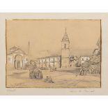ACHILLE VIANELLI Porto Maurizio, 1803 - Benevento, 1894-Square in Benevento