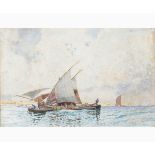 EDUARDO DALBONO Naples, 1841 - 1915-Fishing boat in the Gulf of Naples