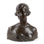 TORQUATO TAMAGNINI Perugia, 1886 - Roma, 1965-Bust of a young girl, Late 19th Century