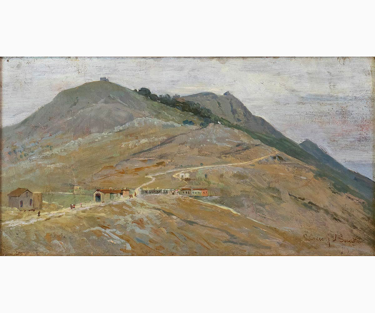 LORENZO CECCONI Rome, 1863 - 1947-The Soratte Mountain