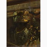 ETTORE TRAVERSARI active in the second half of the 19th Century-Still life with Henry II's helmet an