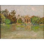 GIUSEPPE LALLICH Spalato, 1867 - Rome, 1953-The garden of the Villa Borghese pond