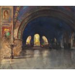 DANTE RICCI Serra San Quirico, 1879 - Rome, 1957-Church interior