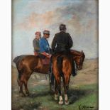 FRANCESCO MANCINI known as LORD Naples, 1830 - 1905-Soldiers on horseback