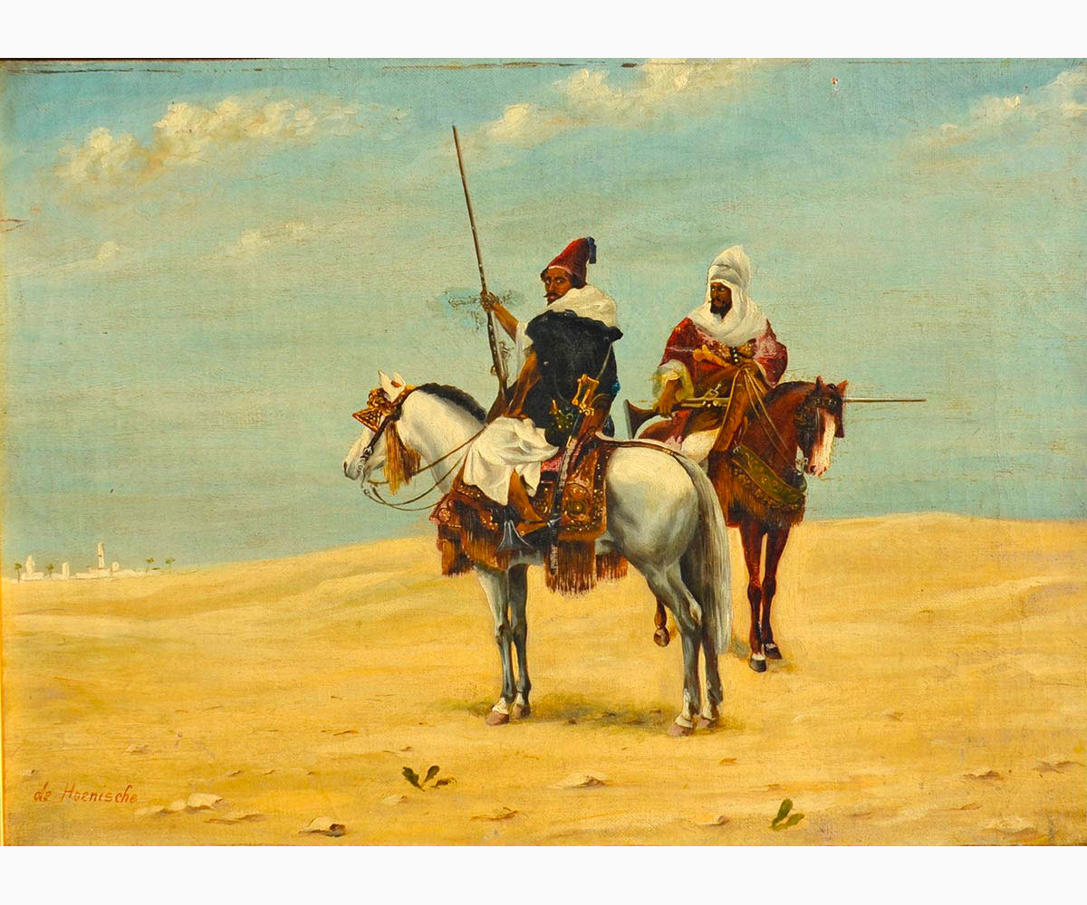 DE HOENISCHE Active in the second half of the 19th Century-Two Arab knights, around 1885
