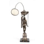 Italian silver and bronze oil lamp - Rome ca. 1800-1810