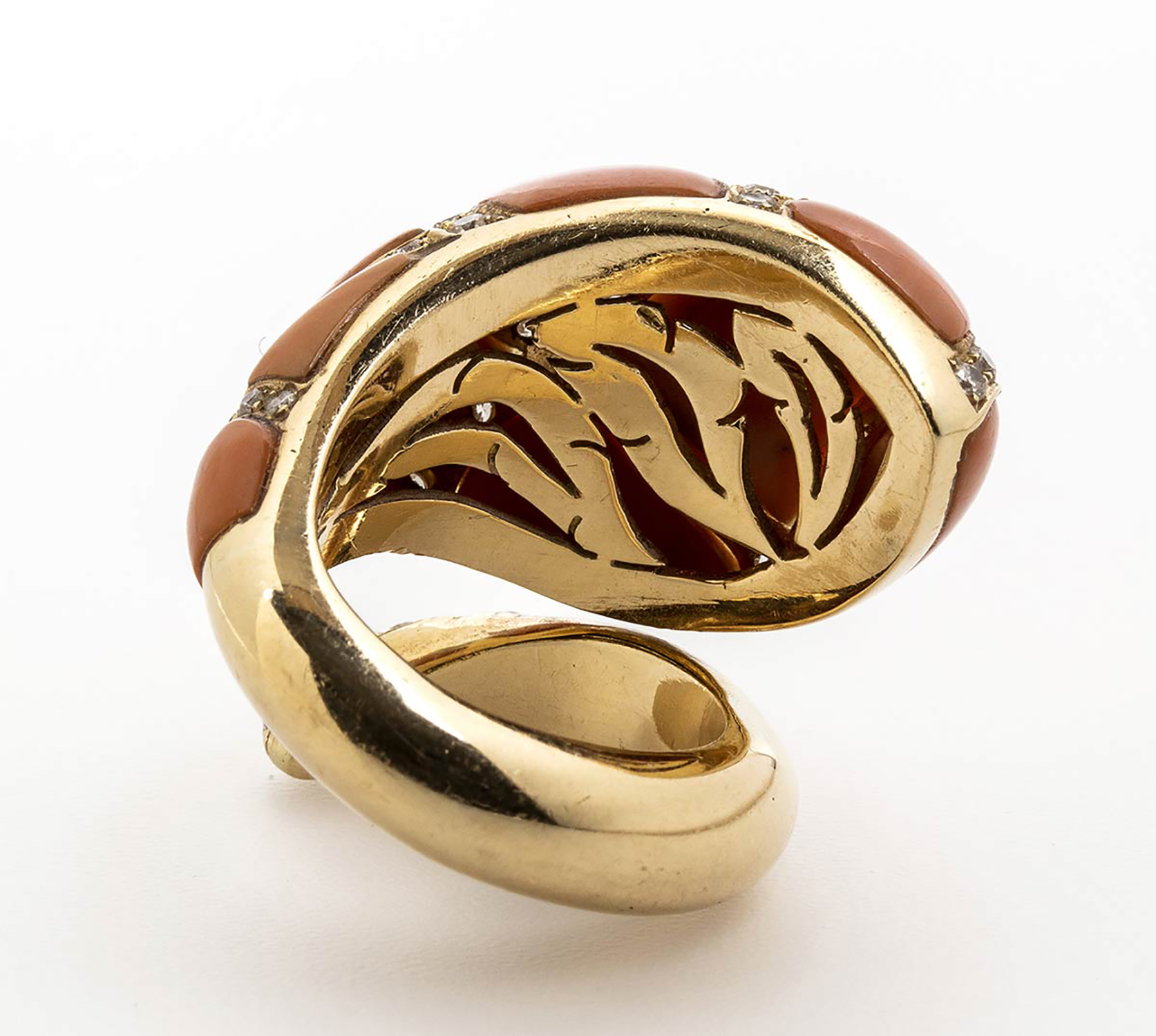 Cerasuolo coral and diamonds ring - Image 4 of 6