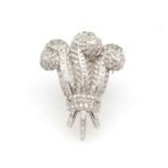 PRINCE OF WALES feathers and diamonds brooch replica