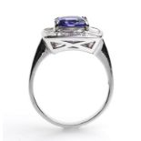 Diamonds and tanzanite ring