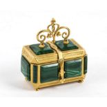 Russian malachite gilt jewellery box - ca 1870