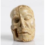 German bone "Memento Mori" two-sided skull - 19th Century