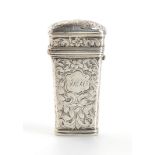 English sterling silver diasper snuff box - London 1741-1742