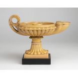 Italian Grand Tour yellow marble oil lamp - ca. 1870