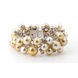 South sea pearls colored stone bracelet - manifacture UTOPIA, Italy