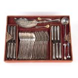 Italian 800/1000 silver flatware service for 12, 92 pieces - Kingdom of Sardinia, Turin 1824-1872, m
