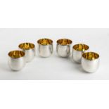 Set of six Italian sterling silver boat glasses - 1970s, mark of BULGARI