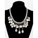 Diamond and pearls neklace