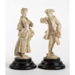 Pair of French ivory carvings - Dieppe 19th Century