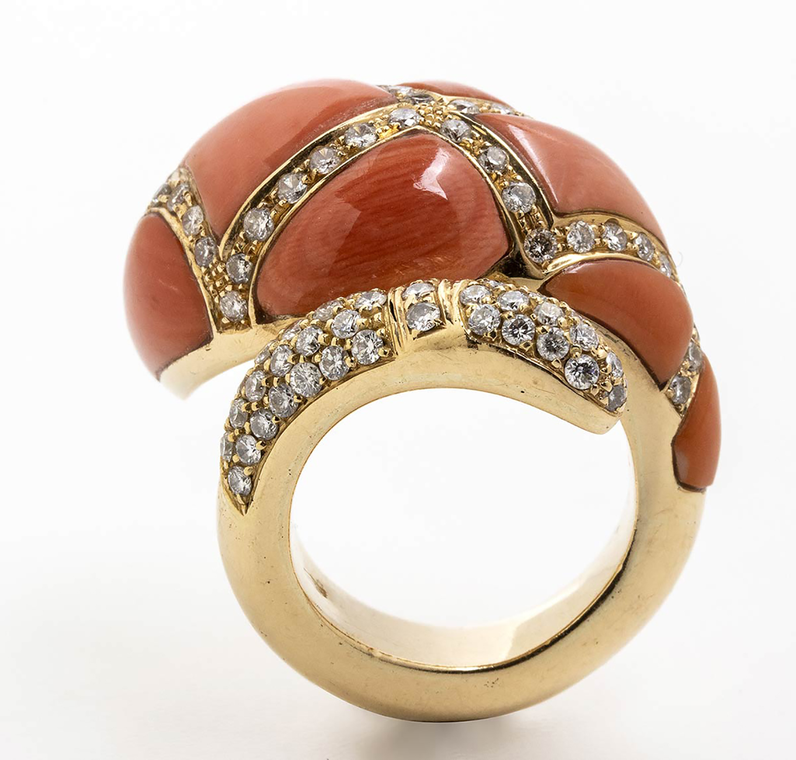 Cerasuolo coral and diamonds ring - Image 2 of 6