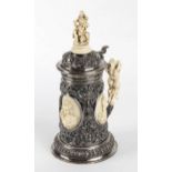 German silver and ivory tankard - 18th Century