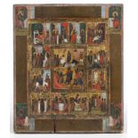 Russian icon of the Twelve Great Feasts - 19th Century