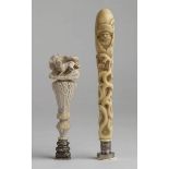 Two wax seals; Germany carved bone and Chinese carved ivory - 19th Century