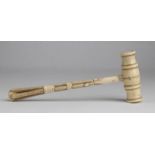 Continental carved ivory gavel - 19th century