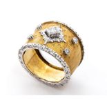 Vintage diamonds band ring - manifacture BUCCELLATI, Milan, Italy