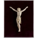 French ivory crucifix - Dieppe 19th Century, signed A. Revet