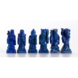 Six lapis lazuli sculptures - China, 20th Century