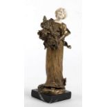 Gilt bronze and ivory French sculpture - ca. 1910