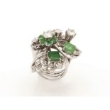 Diamonds and emeralds ring