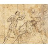 Front: Flagellation of Christ Back: Flagellation of Christ Couple of drawings applaid on canvas