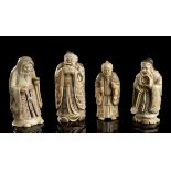 FOUR IVORY SCULPTURESChina, early 20th century