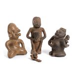 FOUR EARTHENWARE FIGURESPreculumbian style