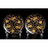 A PAIR OF LACQUERED AND GILT WOOD SAUCERS Japan, Meiji period