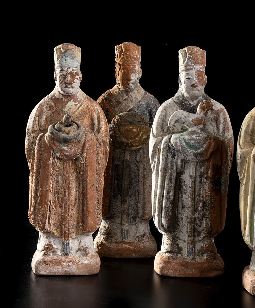 TWELVE PAINTED TERRACOTTA FIGURES WITH THE ZODIAC SIGNSChina, Ming dynasty - Image 2 of 4