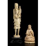 TWO IVORY SCULPTURESChina, early 20th century