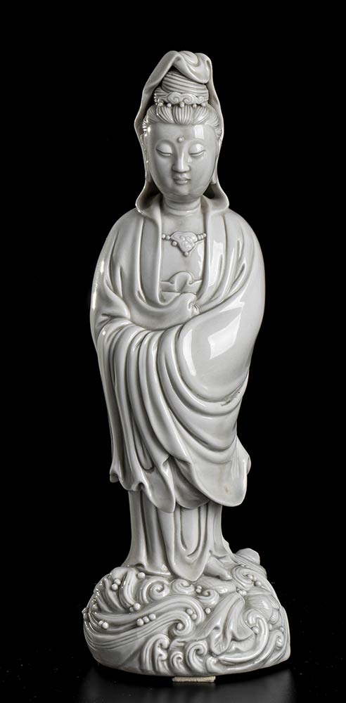 A 'BLANC DE CHINE' PORCELAIN GUANYIN China, 20th century