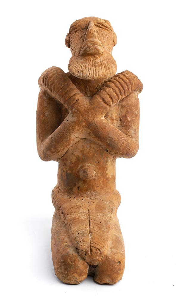 A DJENNÉ TERRACOTTA KNEELING FIGURE Mali - Image 2 of 4