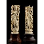 TWO IVORY SCULPTURES OF DEITIESIndia, early 20th century