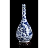 A 'BLUE AND WHITE' PORCELAIN 'DRAGONS' BOTTLE VASEChina, 19th-20th century