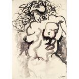 RENATO GUTTUSO (Bagheria, 1911 - Roma, 1987): Naked woman, 1961